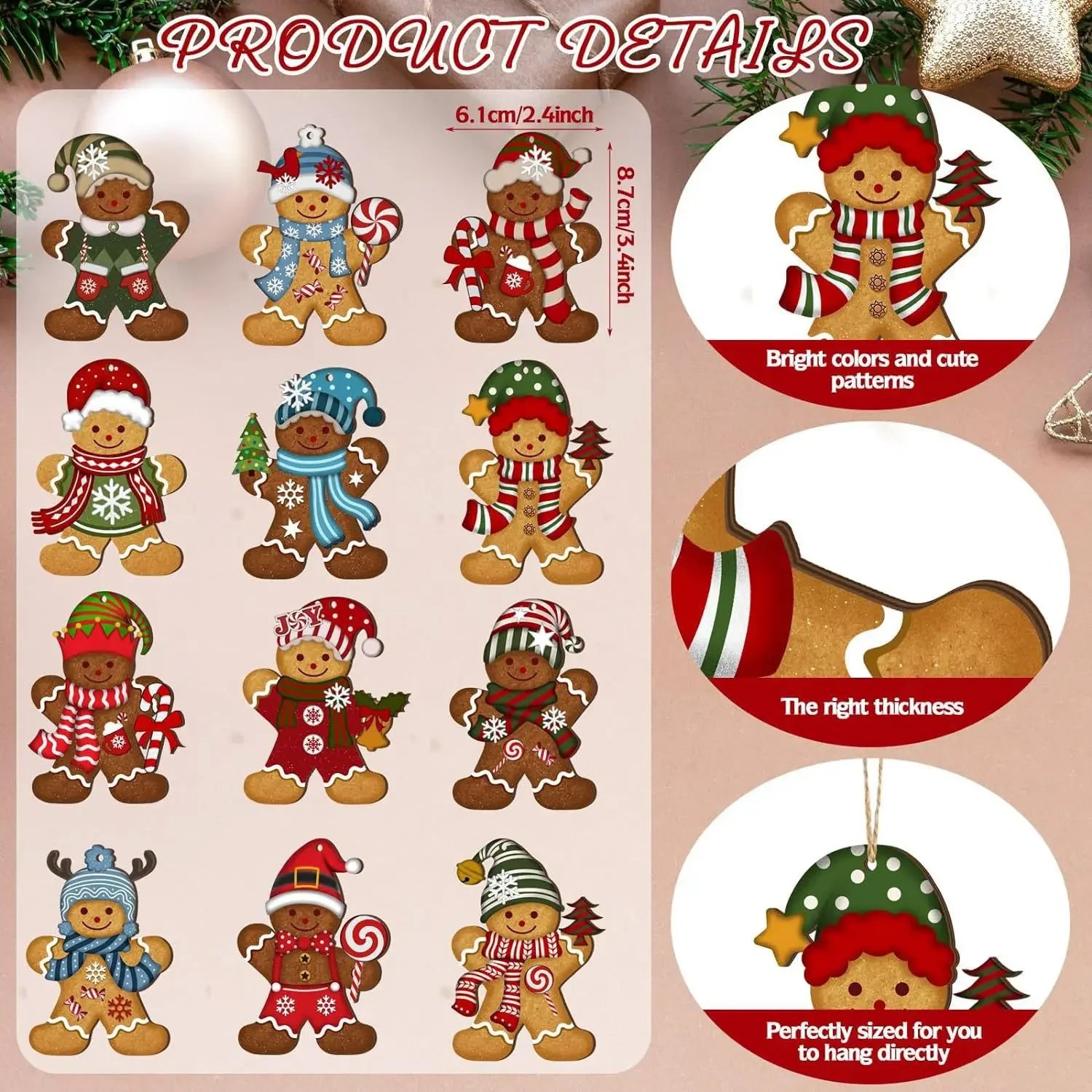 Wooden gingerbread man decoration